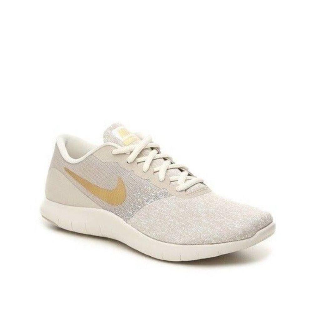 Nike Flex Women's Cream and Gold Sneakers